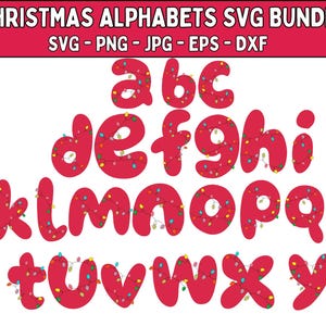Christmas Alphabet SVG Bundle: Doodle Letters, Reindeer, Santa (Digital Download)