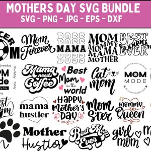 Mother&#39;s Day SVG Bundle: Mom Life Designs (Digital Download)