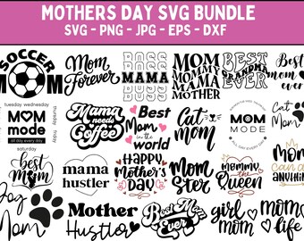 Mother's Day SVG Bundle: Mom Life Designs (Digital Download)