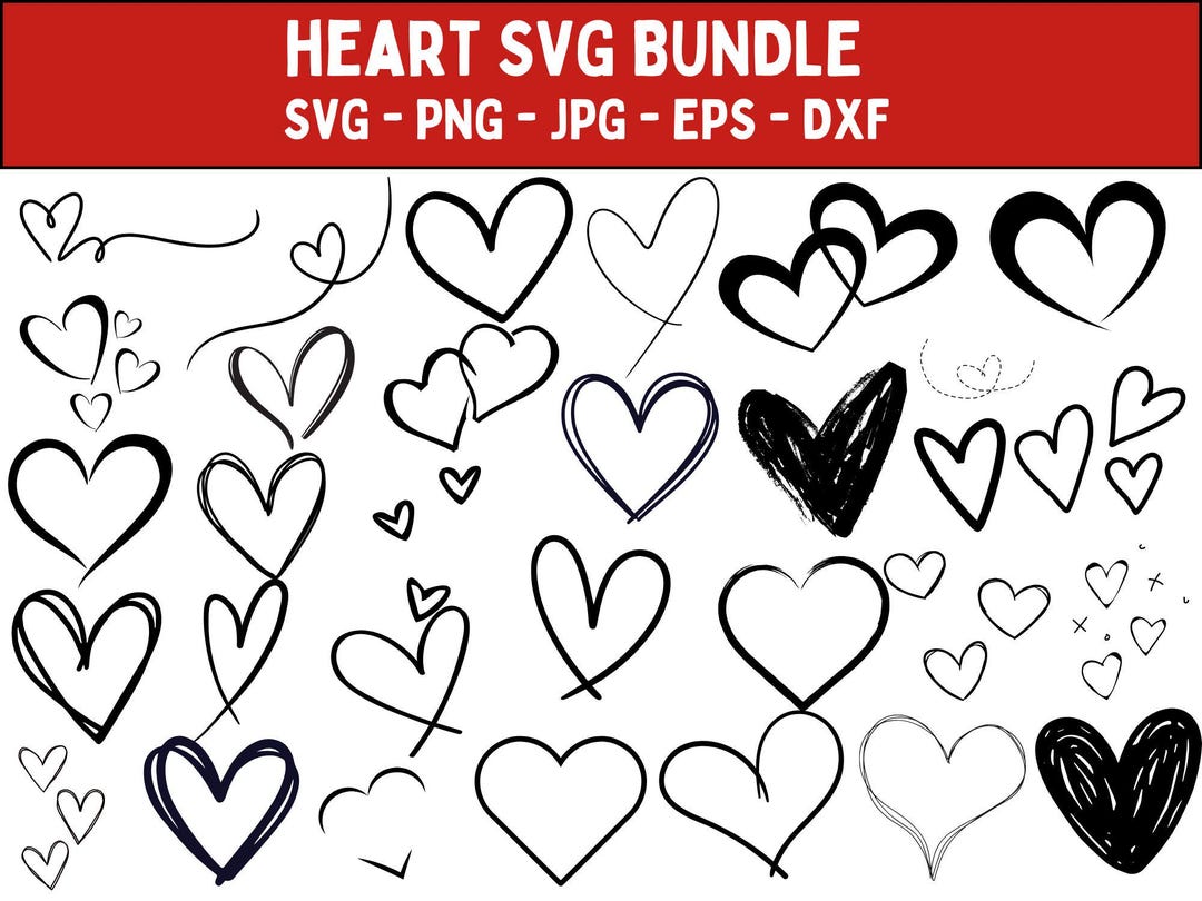 Heart SVG Bundle: Clipart Cut Files for Cricut (digital Download) - Etsy