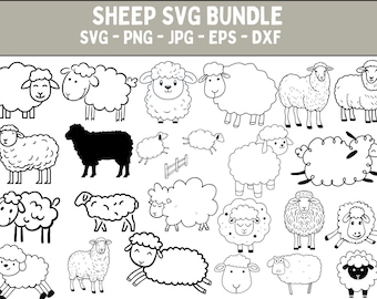Sheep SVG Bundle: Farm Animal Vector Cut Files