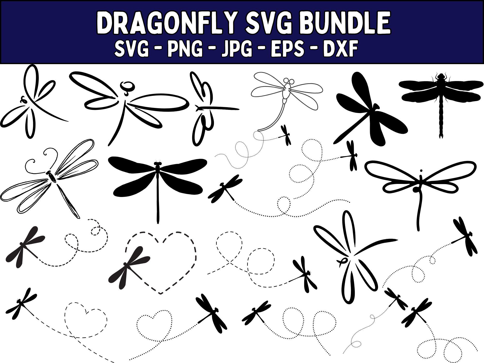 Dragonfly SVG Bundle: Clipart, Silhouette, and Cut Files