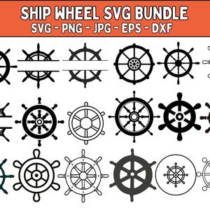 Ships Wheel SVG Bundle, Ships Wheel PNG Bundle, Ships Wheel Clipart, Ships Wheel SVG Cut Files Cricut, Nautical Svg, Captains Wheel Svg.