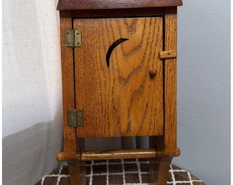 Vintage Outhouse Toilet Paper Holder Storage Cabinet Moon Rustic Cabin Country