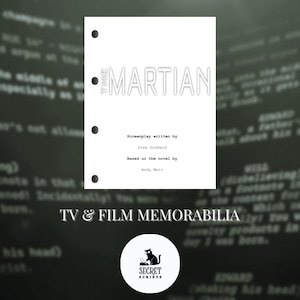 THE MARTIAN Screenplay, Movie Script, Screenplay, Film Script, Memorabilia, Gift, Movie Gift