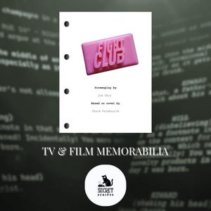 FIGHT CLUB Sceneggiatura completa, Sceneggiatura del film, Sceneggiatura, Sceneggiatura del film, Memorabilia, Regalo, Regalo del film