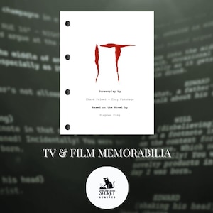 IT (2017) Sceneggiatura completa, Sceneggiatura del film, Sceneggiatura, Sceneggiatura del film, Memorabilia, Regalo, Regalo del film