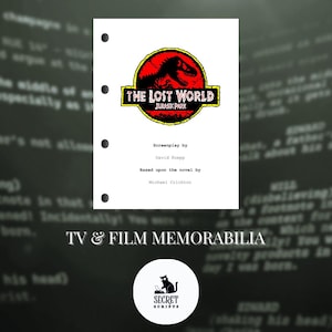 JURASSIC PARK: The Lost World Full Screenplay, Movie Script, Screenplay, Film Script, Memorabilia, Gift, Movie Gift