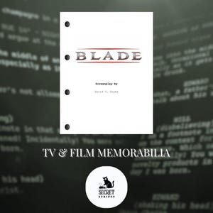 BLADE Sceneggiatura completa, sceneggiatura del film, sceneggiatura, sceneggiatura del film, cimeli, regalo, regalo del film
