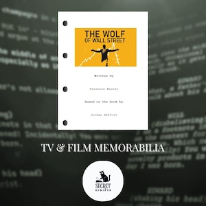 IL LUPO DI WALL STREET Sceneggiatura completa, Sceneggiatura del film, Sceneggiatura, Sceneggiatura del film, Memorabilia, Regalo, Regalo del film