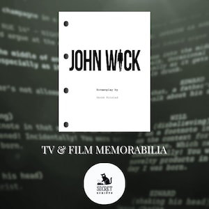 JOHN WICK Sceneggiatura completa, Sceneggiatura del film, Sceneggiatura, Sceneggiatura del film, Memorabilia, Regalo, Regalo del film