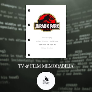 JURASSIC PARK Sceneggiatura completa, Sceneggiatura del film, Sceneggiatura, Sceneggiatura del film, Memorabilia, Regalo, Regalo del film
