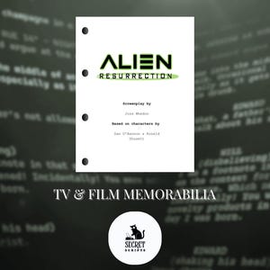 ALIEN RESURRECTION Scénario complet, Scénario de film, Scénario, Scénario de film, Souvenirs, Cadeau, Cadeau film
