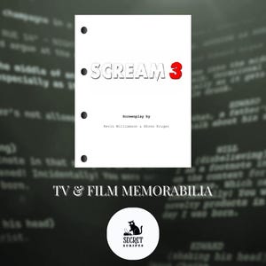SCREAM 3 Full Screenplay, Movie Script, Screenplay, Film Script, Memorabilia, Gift, Movie Gift