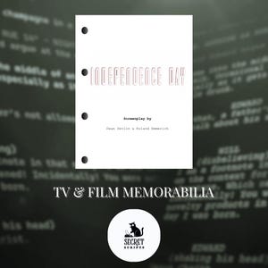 INDEPENDENCE DAY Sceneggiatura completa, Sceneggiatura del film, Sceneggiatura, Sceneggiatura del film, Memorabilia, Regalo, Regalo del film