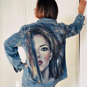 One-of-a-Kind Painted Jean Jacket
