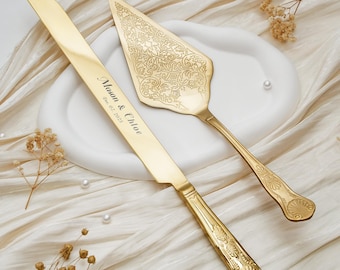 Custom Wedding Cake Cutting Set,Cake knife set, Wedding Gift For Bridal Shower, Bride And Groom Gift,Bridal Pastry Set,Pastry Cutting Kit