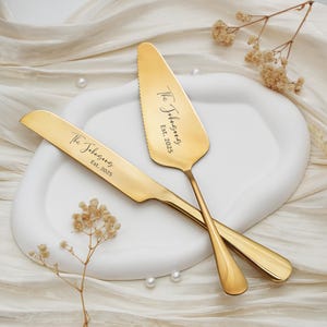 Personalized Wedding Cake Server Set,Custom Wedding Bridal Shower Gift ,Wedding Gifts, Wedding Ceremony Dessert Silverware,Anniversary Gifts
