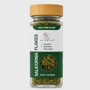 SaltWise Salicornia Flakes | Dried Sea Asparagus (Samphire) | Umami Herb for Seafood & Vegetables | Vegan | 40g