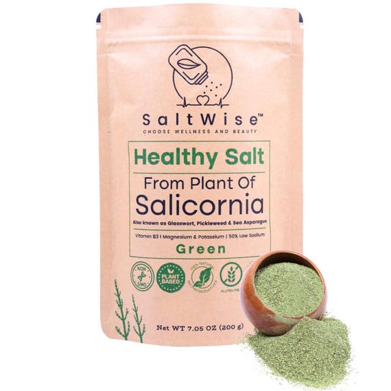 Green Salicornia Salt, Low Sodium Plant-Based Salt Substitute