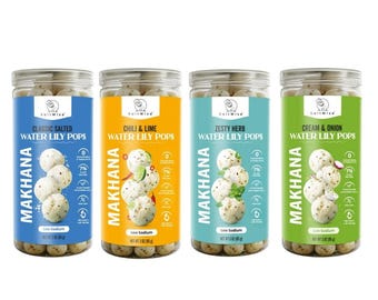 SaltWise Makhana Water Lily Pops – Olive Oil Roasted, Vegan, Gluten-Free Snack Variety Pack
