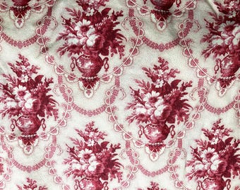 Red Toile Fabric by the Yard