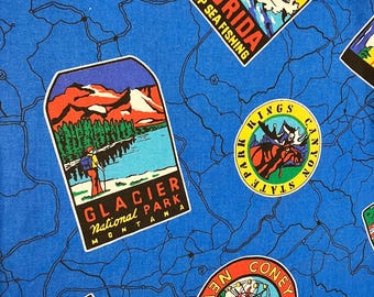 US States, National Parks, State Parks,and Sightseeing Locations-Heavy Weight Fabric