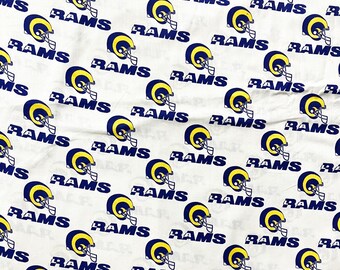 Los Angeles RAMS Football Cotton Fabric by the Yard 58 Inches Wide