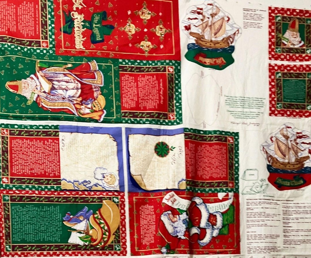 The Legend of St. Nicholas Soft Storybook Fabric Sewing Panel Christmas ...