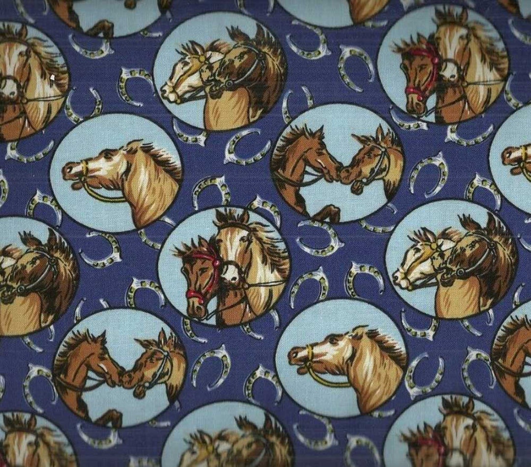 Ride'em Cowboy Horse Fabric by Exclusively Quilters Fabric Etsy