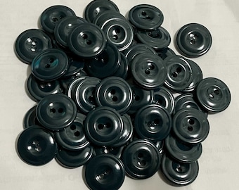100 3/4" Dark Green Two Hole Craft Sewing Buttons