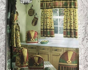 Simplicity 3979 Cafe Curtains, Apron, Oven Mitt, Mixer Cover, Toaster Cover, Chair Back and Seat Cushions