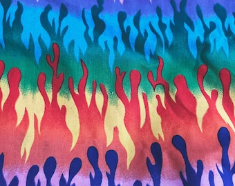 Colorful Flames Cotton Fabric by Springs