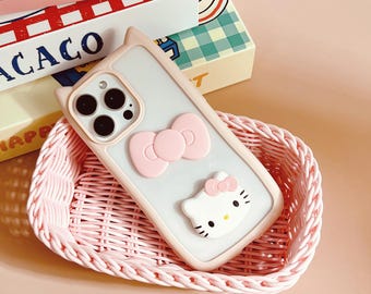 Aangepaste initialen Hello Kitty-thema Handgemaakt aangepast naamontwerp Sanrio-bedels Roze schattige telefoonhoesjes iPhone 16 15 14 13 12 11 Pro Max Plus