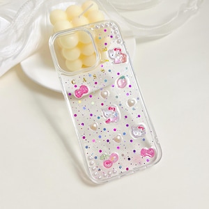 Custom Pink Kitty Bling Phone Case: Sparkle Charms, iPhone & Galaxy