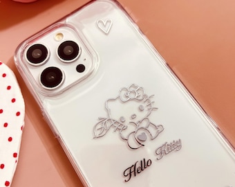 Handmade Cute Hello Kitty Themed Custom Initials Phone Case design Sanrio charms Girly Pink Phone cases iPhone 17 16 15 14 13 12 Pro Max