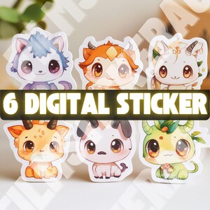 Aggiungi un tocco di magia alla tua collezione con questi adorabili adesivi a forma di drago! Questo set include sei design di draghi unici, generati dall'intelligenza artificiale.
