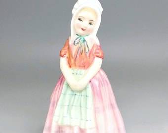 Royal Doulton Tootles Bone China Figurine Girl Dress Bonnet Hand Painted England Vintage HN1680