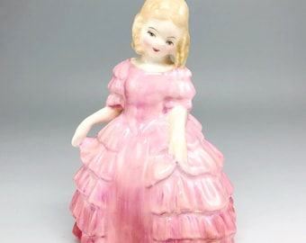 Royal Doulton Rose Bone China Figurine Girl Dress Hand Painted England Vintage HN1368