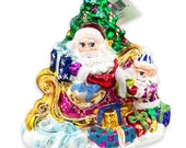 Christopher Radko Trim A Tree O Glass Christmas Ornament Santa Elf Snowman QVC Vintage