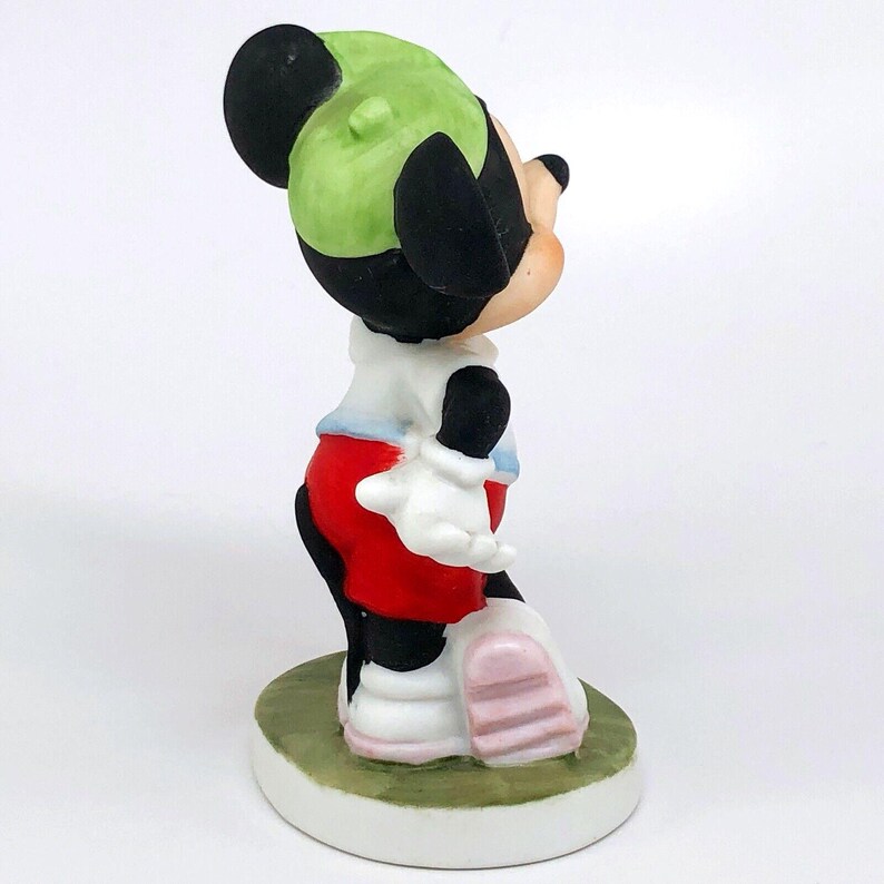 Walt Disney Productions, Mickey Mouse Tennis Player Figurine, Hand-Painted Bisque Porcelain, Vintage Made in Korea image 8
