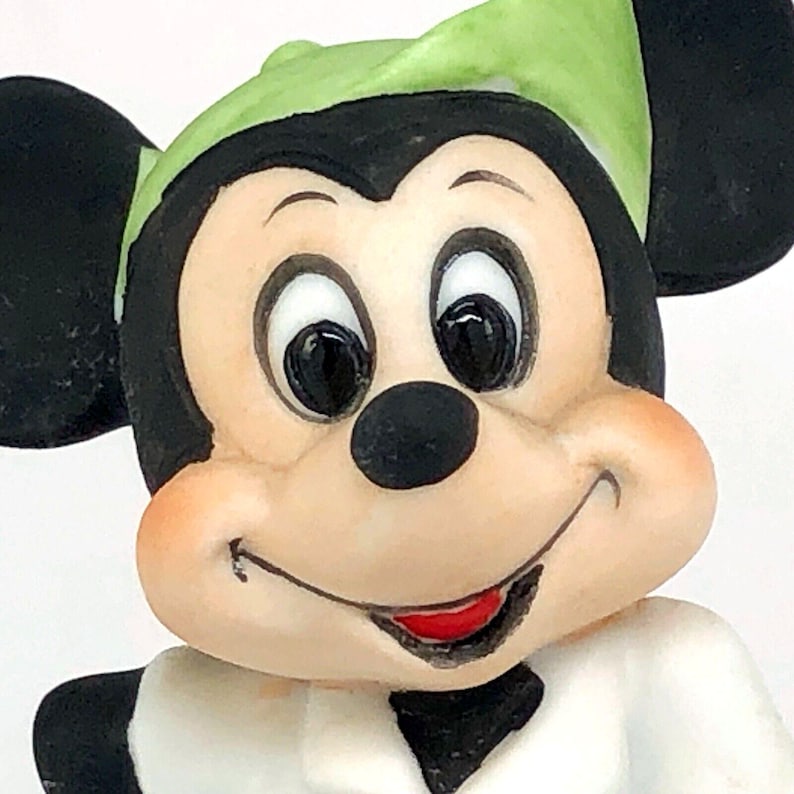 Walt Disney Productions, Mickey Mouse Tennis Player Figurine, Hand-Painted Bisque Porcelain, Vintage Made in Korea image 2