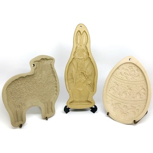 3 Hill Design/Brown Tasche Cookie Art Osterformen - Hase, Ei & Schaf, Vintage Made in den USA