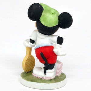 Walt Disney Productions, Mickey Mouse Tennis Player Figurine, Hand-Painted Bisque Porcelain, Vintage Made in Korea image 7