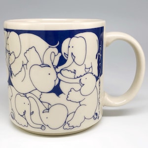 Taylor & Ng Naughty Elephants Novelty Mug, Vintage 1984, San Francisco California