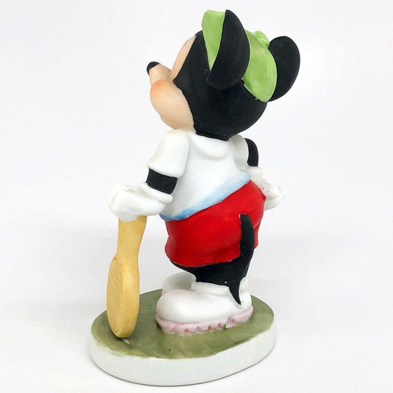 Walt Disney Productions, Mickey Mouse Tennis Player Figurine, Hand-Painted Bisque Porcelain, Vintage Made in Korea image 6