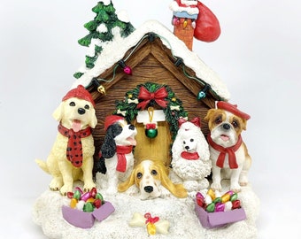 San Francisco Music Box Company, Christmas Dogs Doghouse, Plays Up On The Housetop, Mary Badenhop Vintage VIDEO