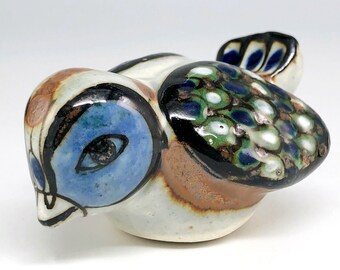 Tonala Pottery Bird Figurine, Hand Painted Ceramic, Folk Art, Guate Mayan Ken Edwards, Guatemala Mexico Vintage