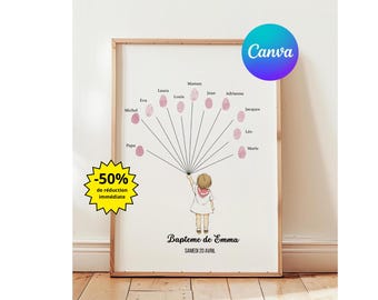 Ahuuen Toi-Le De Empreintes Digitales | Arbre À Empreintes Digitales | D'empreintes Digitales d'arbre | Mariage d'arbre D'empreinte Digitale | pour Mariage Fête d'anniversaire Livre d'or D'empreintes