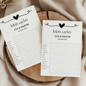 Jeu pour mariage Mots à trouver - Jeu de devinette Photos destination - Jeu amusant pour évènement -  Modèle Modifiable numérique imprimable